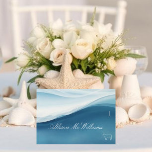 Wedding Place Cards Meat Icon-Serene Blue