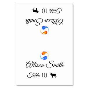 Wedding Place Cards-Meat Icon-Twin Flames- Table Number