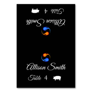Wedding Place Cards-Pork Icon-Twin Flames- Table Number