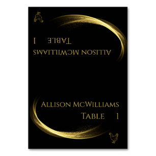 Wedding Place cards-Poultry Icon-Golden Elegance Table Number