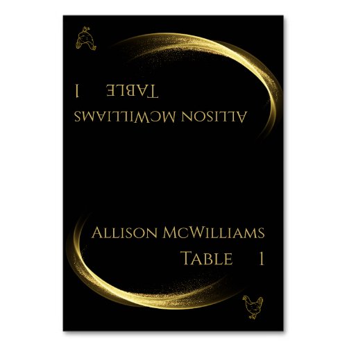 Wedding Place cards_Poultry Icon_Golden Elegance Table Number