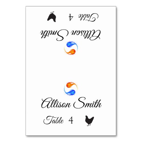 Wedding Place Cards_Poultry Icon_Twin Flames_ Table Number