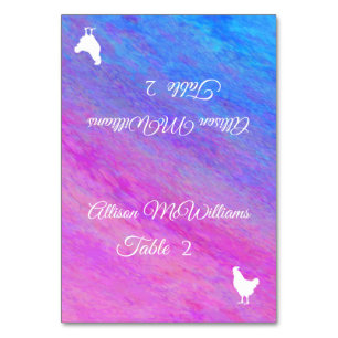 Wedding Place cards-Poultry-Stardust Sea- Table Number