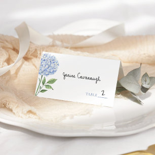 Wedding Place Cards, Single Blue Hydrangea Classic Card