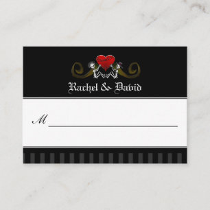 Wedding Place Cards - Skeletons with Heart