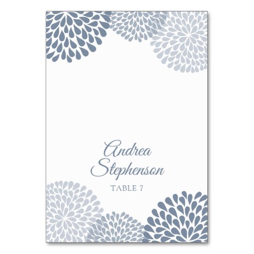 Wedding Place Cards Tent_Style Floral Dusty Blue