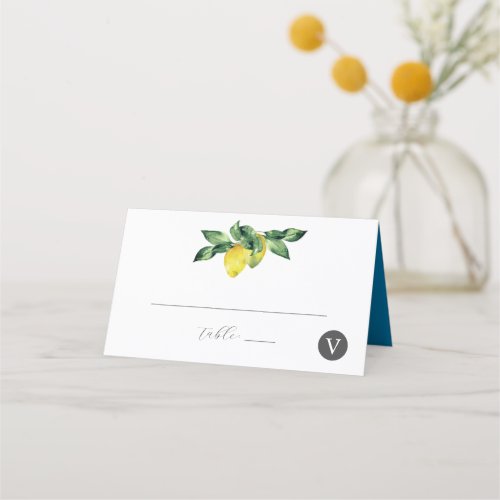 Wedding Place Cards Watercolor Lemons
