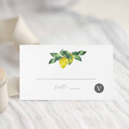 Wedding Place Cards Watercolor Lemons