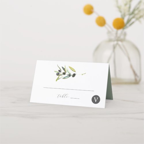 Wedding Place Cards Watercolor Olive Branch