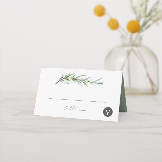 Wedding Place Cards Watercolor Rosemary (Front)