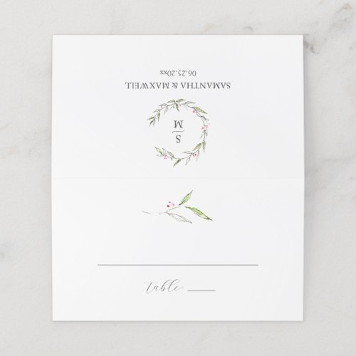 Wedding Place Cards Winter Botanicals