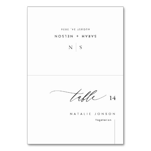 Wedding Place Cards With Meal Choice  Guest Names