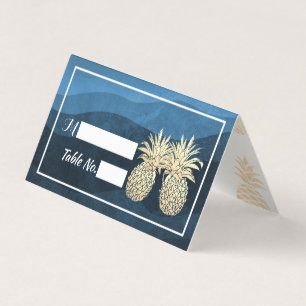 Wedding Place Escort Table Number Gold Pineapples