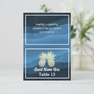 Wedding Place Escort Table Number Gold Pineapples