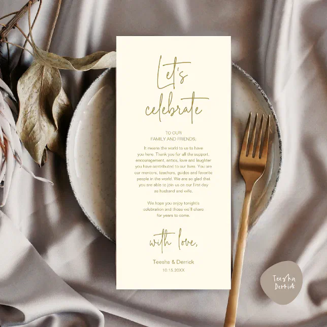 Wedding Place Setting Dinner Party Thank You Card | Zazzle