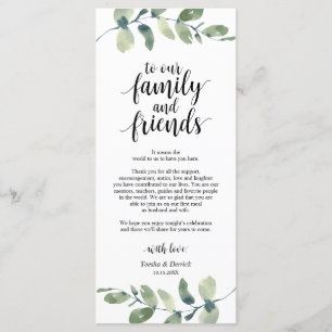 Wedding Place Setting Eucalyptus Thank You Card