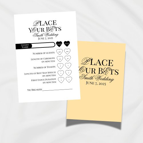 Wedding Place Your Bets Editable Template