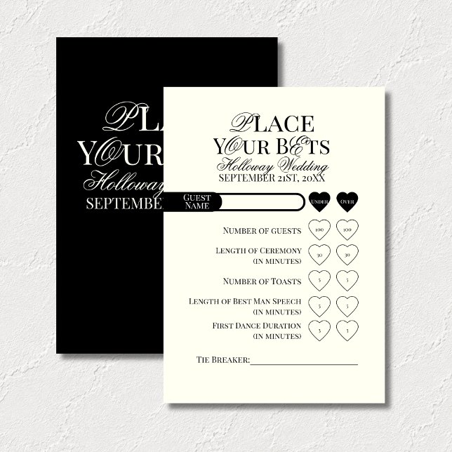Wedding Place Your Bets Editable Template Table Number (Wedding Place Your Bets Editable Template Table Number)