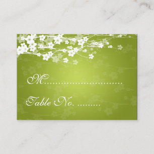Wedding Placecards Cherry Blossom Lime Green