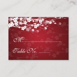 Wedding Placecards Cherry Blossom Red
