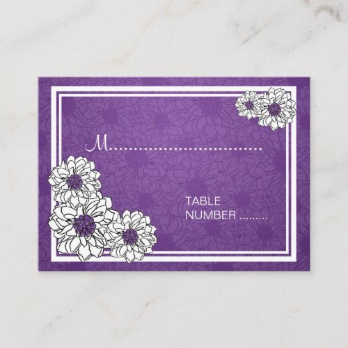 Wedding Placecards Dahlia Floral Purple Business Card