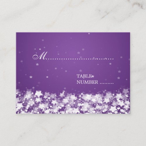 Wedding Placecards Dazzling Stars Purple Business Card Templates