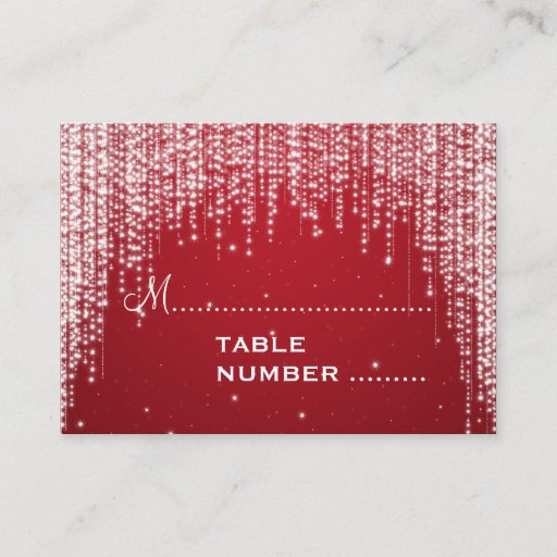 Customizable Wedding Placecards Night Dazzle Red Business Cards