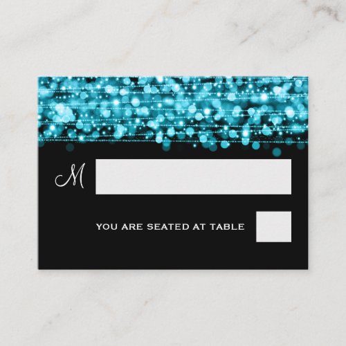 Wedding Placecards Party Sparkles Turquoise Business Card Templates