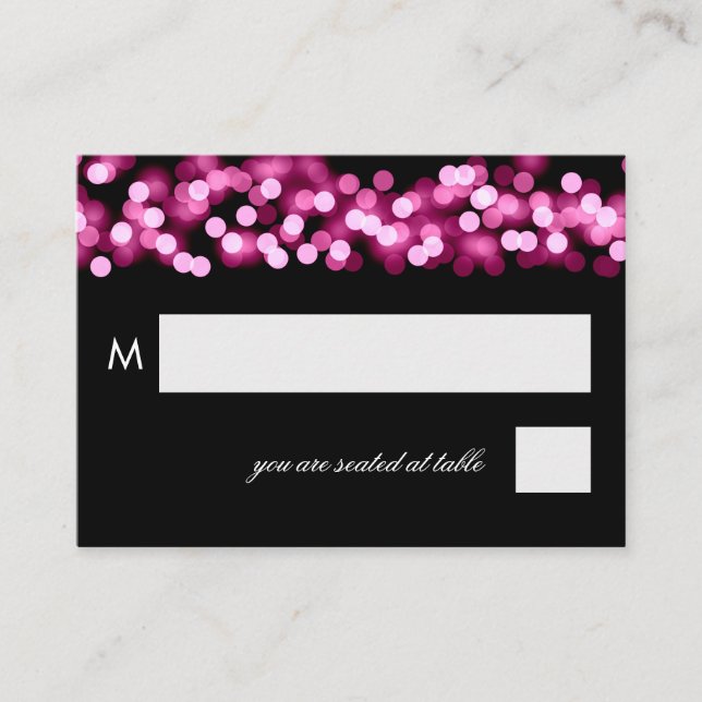 Wedding Placecards Pink Hollywood Glam (Front)