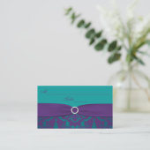 Wedding Placecards | Purple, Teal Damask (Standing Front)