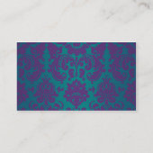 Wedding Placecards | Purple, Teal Damask (Back)