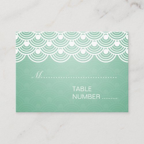 Wedding Placecards Scalloped Pattern Mint