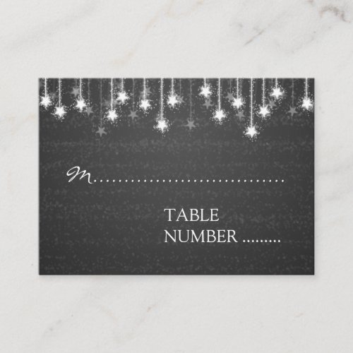Wedding Placecards Shimmering Stars Black Business Cards