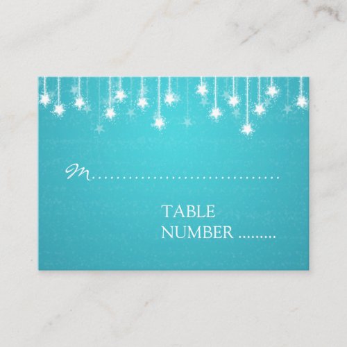 Wedding Placecards Shimmering Stars Blue Business Card Templates