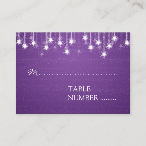 Wedding Placecards Shimmering Stars Purple Business Card Template