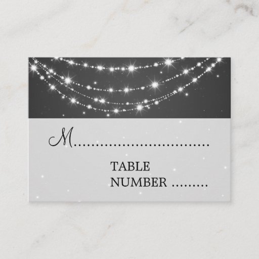 Customizable Wedding Placecards Sparkling Chain Black Business Card Templates