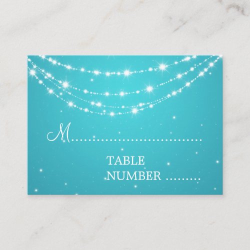 Wedding Placecards Sparkling Chain Blue Business Card Template