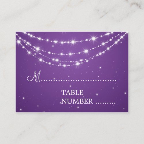 Wedding Placecards Sparkling Chain Purple Business Card