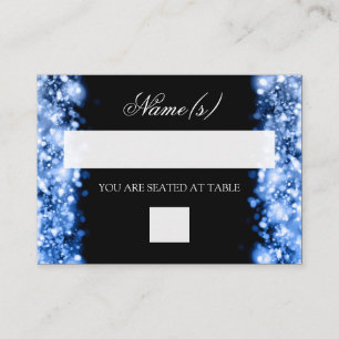 Wedding Placecards Sparkling Lights Sapphire Blue