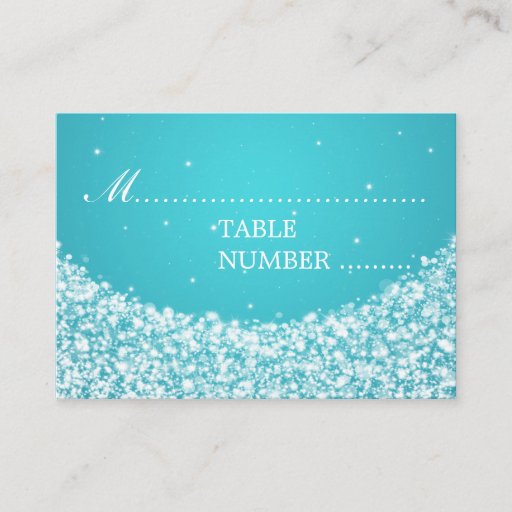 Customizable Wedding Placecards Star Sparkle Blue Business Card