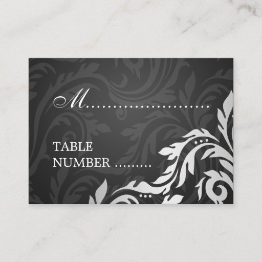 Customizable Wedding Placecards Swirly Flourish Black Business Card