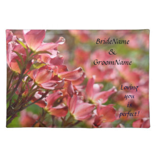Wedding Placemats Bride Groom Name Dogwood