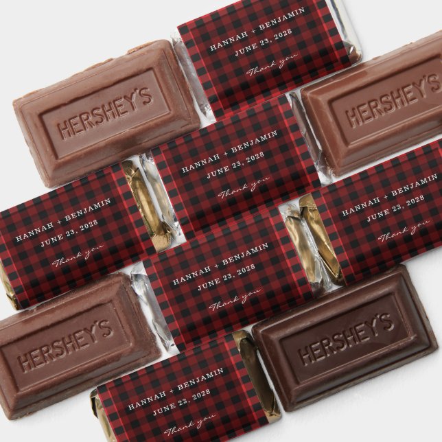 Wedding Plaid Lumberjack Rustic  Hershey's Miniatures (Assorted)