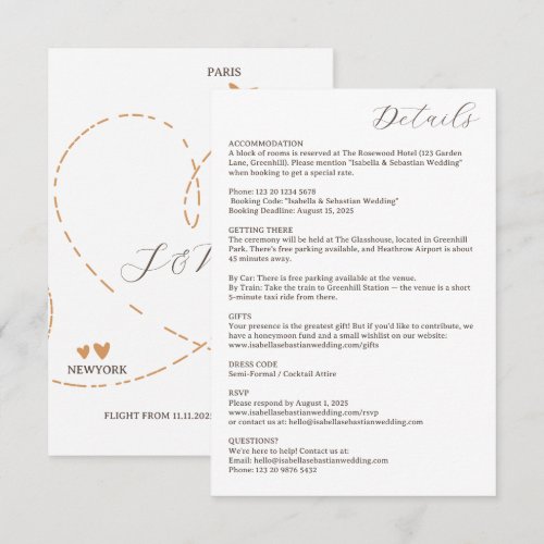 Wedding Plane Travel Flight Details