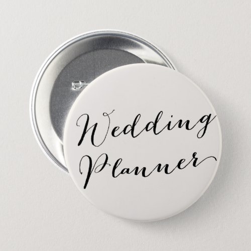 Wedding Planer Classic Calligraphy Bridal Party Pinback Button