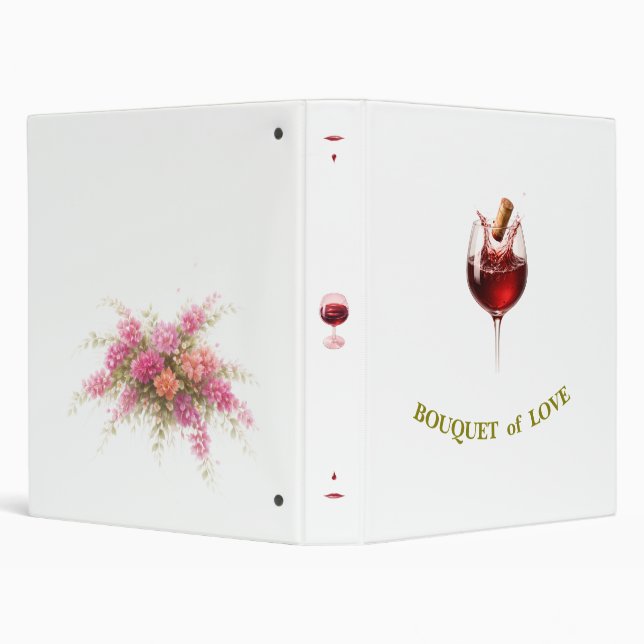 Wedding  Planer Elegant  Wine Glass Party  3 Ring Binder (Background)