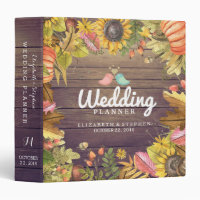 Wedding Planner Autumn Maple Leaves Pumpkins Wood