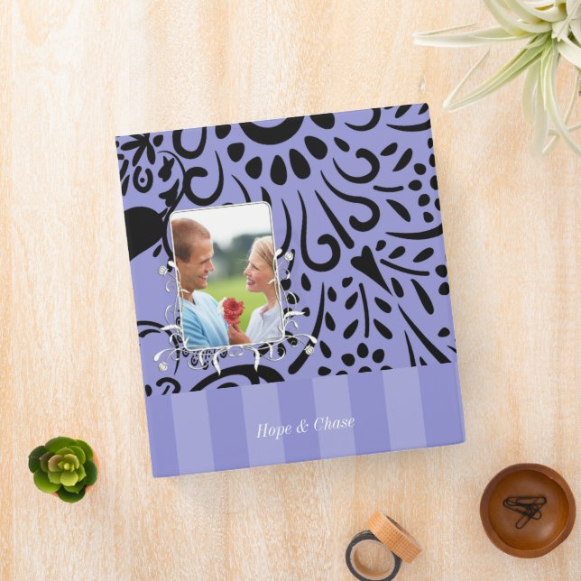 Wedding Planner Binder Purple Hearts Paisley (In Situ)