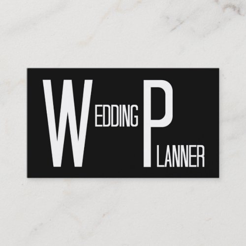 Wedding Planner Black Simple Business Card
