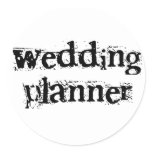 Wedding Planner Black Text Classic Round Sticker